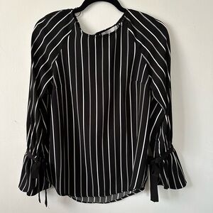 Black and White Striped Blouse